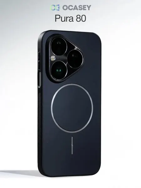 Чехол О'кейси, для Huawei Pura 80, матовый, черный, с функцией MagSafe