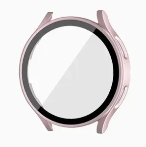 Защитное стекло с бампером розовое золото для Samsung Galaxy Watch 4/5 (44 мм)