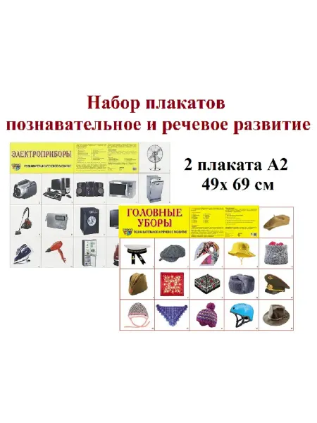 Плакат познавательное и речевое развитие 49 х 69 см 2 шт