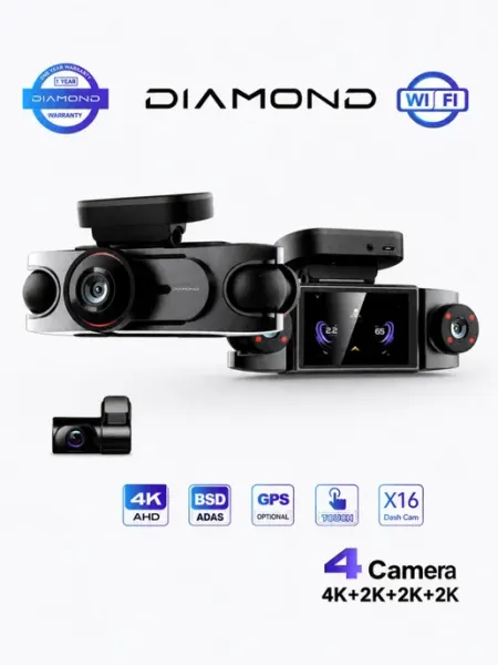 Видеорегистратор Diamond X16 4 камеры, 4K Ultra HD