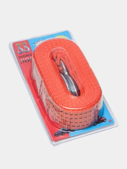 Автомобильный буксировочный трос, с двумя крюками, до 5 тонн, длина 4 м