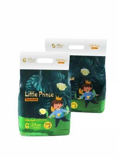 Подгузники-трусики детские Litlle Prince, 4 L 9-14 кг 34 шт, 5 XL 12-17 кг 30 шт, 6 XXL 24 шт