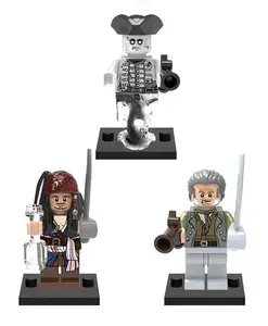 Набор минифигурок Пираты Карибского моря Джек Воробей / Pirates of the Caribbean совместимы с конструкторами лего 3шт (4.5см, пакет)