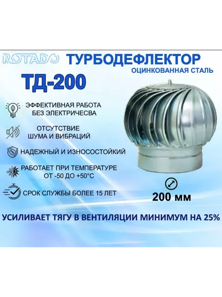 ROTADO Турбодефлектор ТД-200, оцинкованный