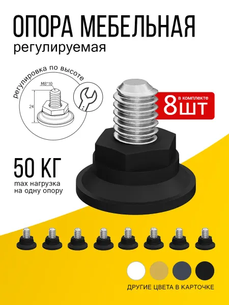 НАЙДИ Мебельная опора М8 регулируемая