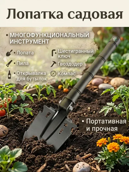 Садовая лопатка металлическая прочная-Многофункциональный