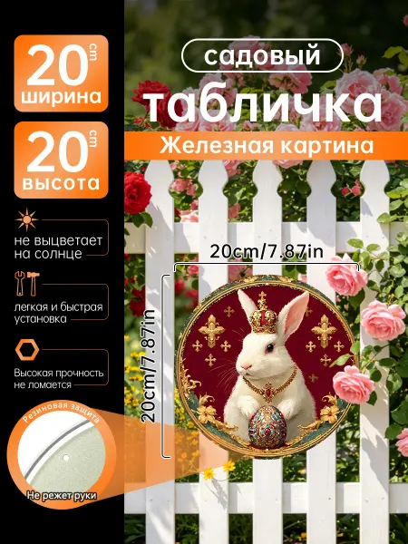 Садовый декор Железная картина Королевский кролик подарок