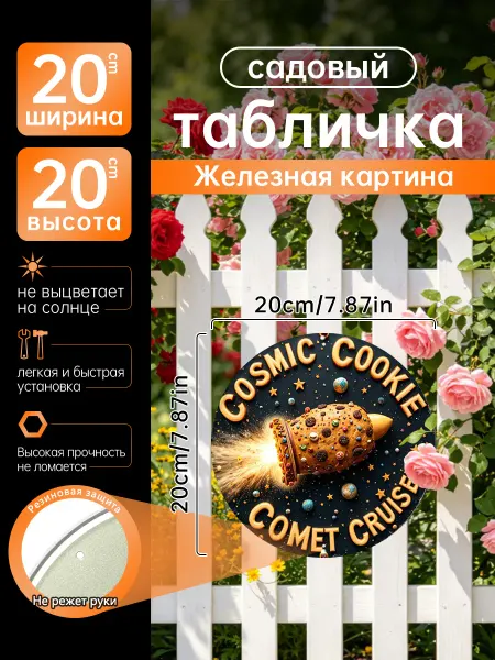 Садовый декор Железная картина Космическое печенье подарок