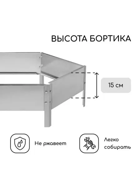 Стильная оцинкованная клумба для сада