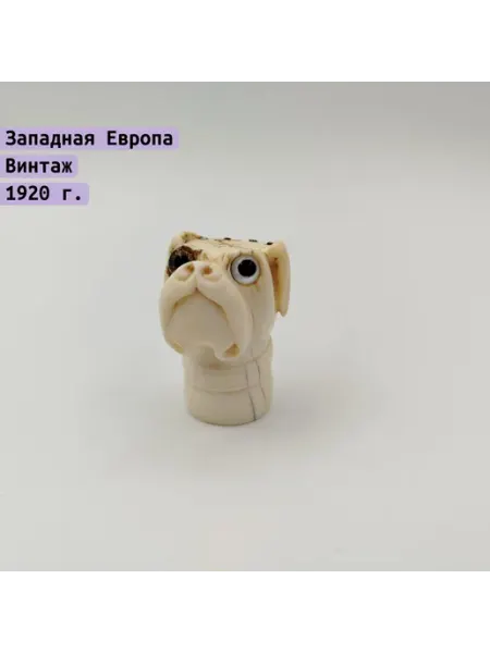 Однажды Набалдашник на трость голова бульдога кость 1900-1940