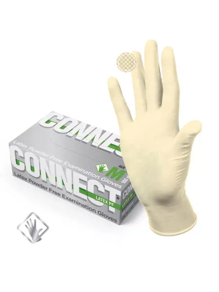 CONNECT 2 уп. Перчатки смотровые латексные, 50 пар