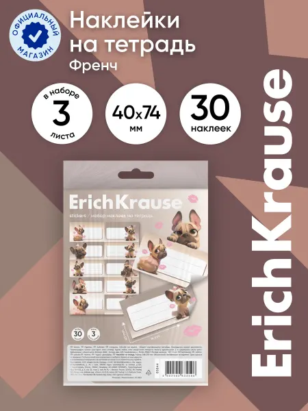 ErichKrause Наклейки на тетрадь, 3 листа