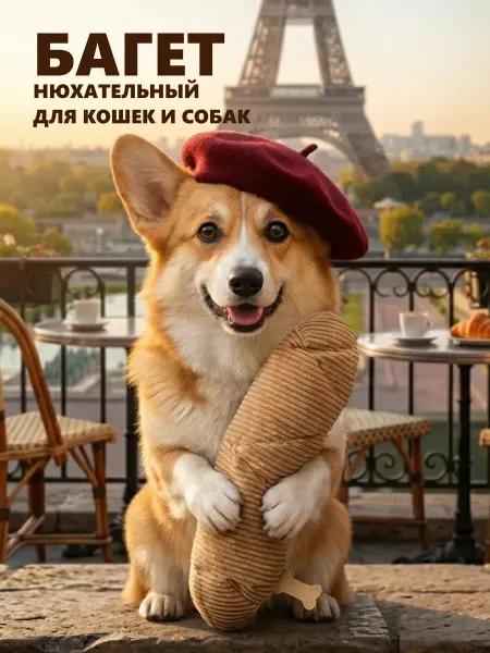 Игрушка для собак кошек нюхательный багет