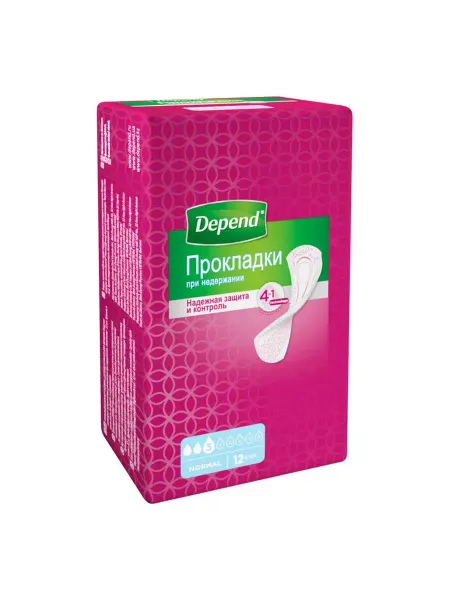 Кристальная забота Урологические прокладки Depend Normal 12 шт