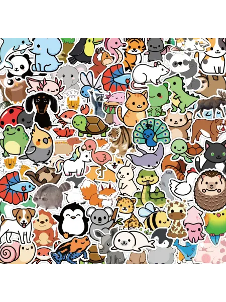 StickerHub Наклейки на телефон Мультяшные животные. 50 шт