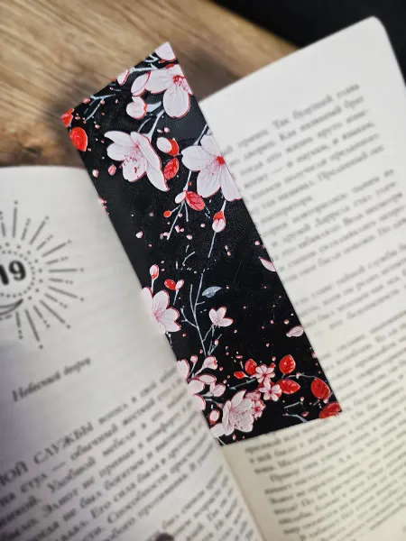 Закладка для книги с цветами текстурная пластик