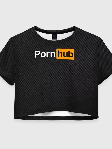 VseMayki футболка crop-top с принтом pornhub карбон