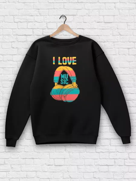 Printech Premium Свитшот Музыка Звук Ритм Music Мелодия Наушники Love