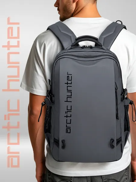 Arctic HunterРюкзак мужской городской Arctic Hunter B00530 спортивный, серый, 24 л, ноутбук 15, ручная кладь, женский для путешествий