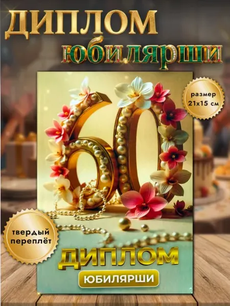 Диплом похвальный подарочный с юбилеем 60 лет
