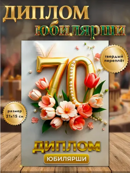 Диплом похвальный подарочный с юбилеем 70 лет