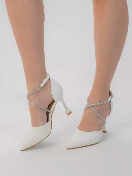 Parishoes Туфли на каблуке со стразами вечерние свадебные