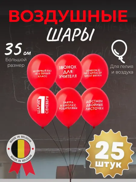 Волшебный город Набор воздушных шаров "1 сентября", 25 штук, латекс
