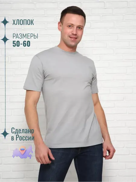 ТМ ПЛИОНА Футболка базовая мужская однотонная хлопок