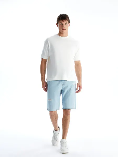LC Waikiki синий Джинсовые шорты мужские