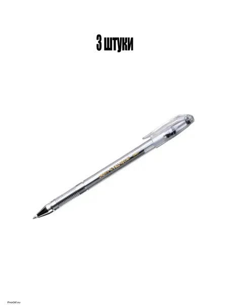 CROWN Ручка гелевая 0,5 мм Черная, 3 шт