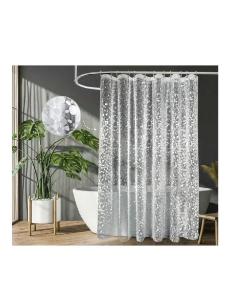 PERFECTO LINEA Штора для ванной 180х180 с кольцами Aura 3D хрусталь