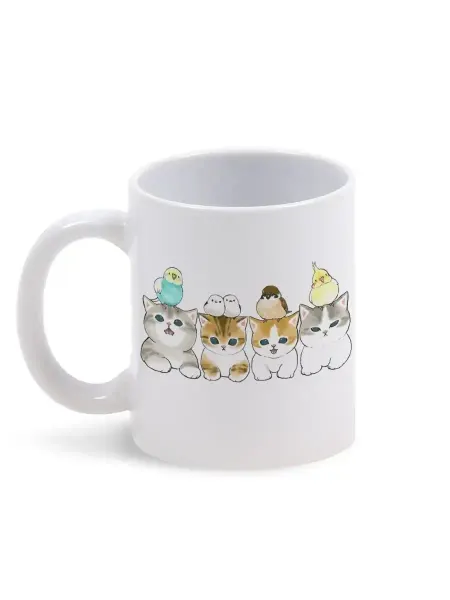 Каждому Своё Animals Кружка Милые коты Птицы Животные Принт для чая кофе