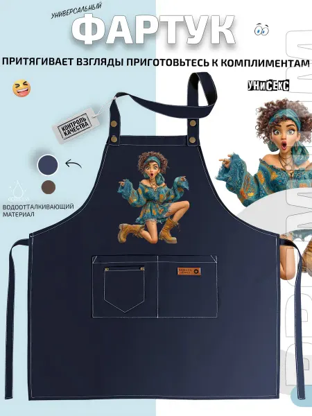FashionJeans Фартук девушка в голубом бохо платье и ботинках