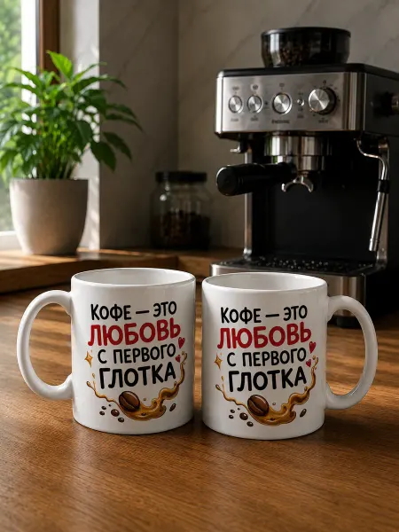 Кружка подарочная Кофе это любовь с первого глотка