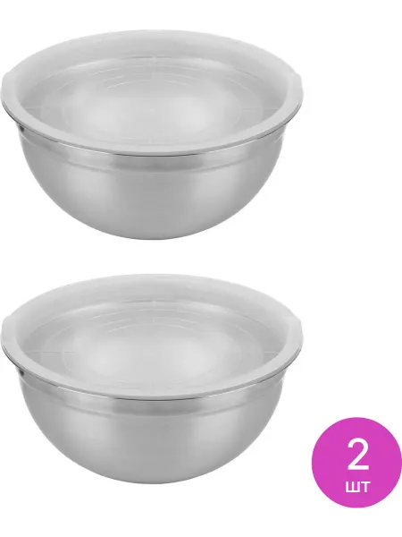 Mallony Миска Маллони Amarena с крышкой, стальная, 4.3л, 2 шт