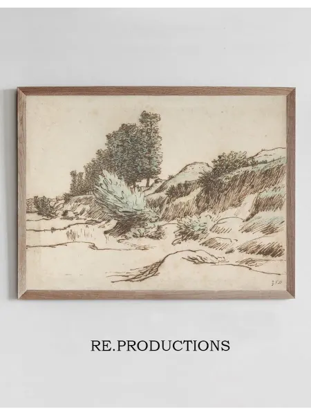 Re.productions Постер Landscape, Vichy - Jean-François Millet
