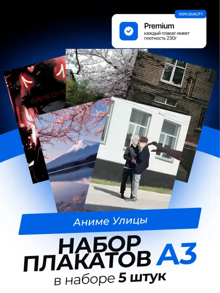 KONNESSI Постеры Аниме-улицы. 5 штук. А3