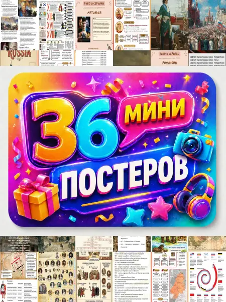 У Денчика Минипостеры 36 шт история россии