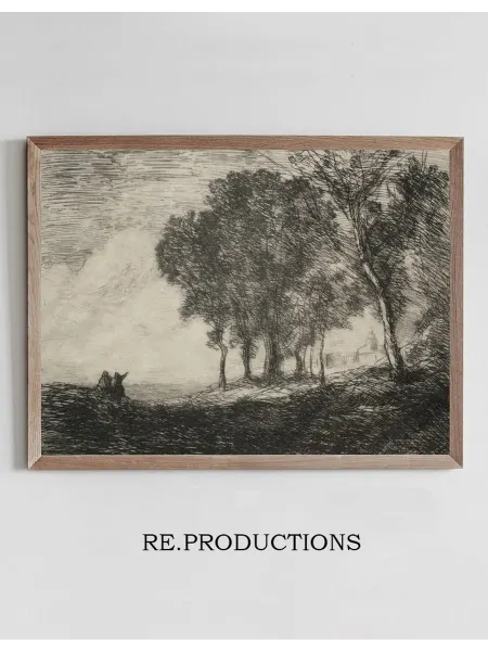 Re.productions Постер Italian Landscape - Jean-Baptiste-Camille Corot