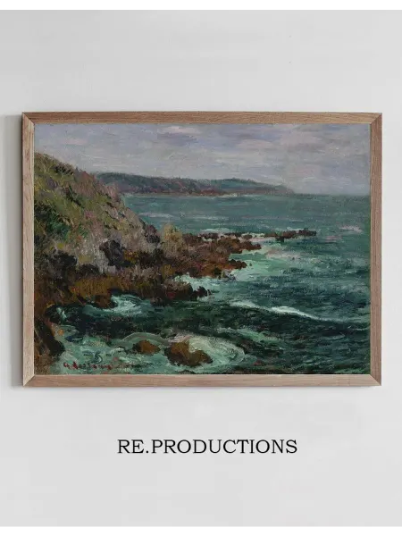 Re.productions Постер Rochers dominant la mer en - Gustave Loiseau