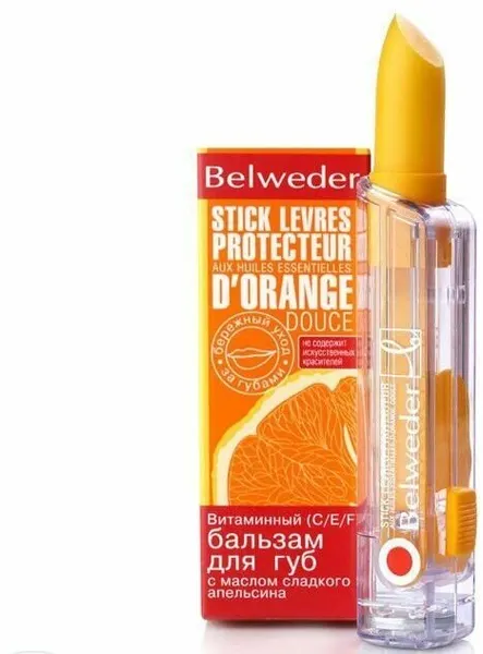 Бельведер/belweder бальзам д/губ витаминный C, E, F 4г масло сладкого апельсина