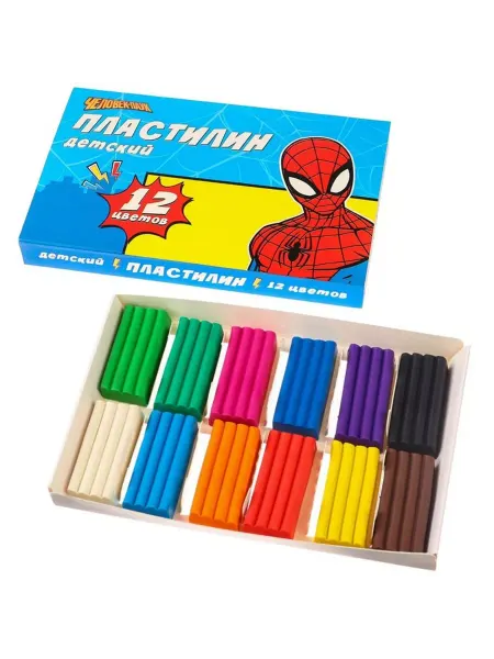 MARVEL Пластилин для творчества, 12 цветов, детский