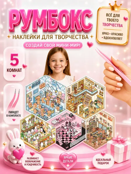 Блокнот румбокс стикербук комната антистресс roombox