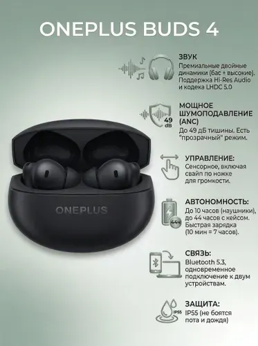 Беспроводные наушники OnePlus Buds 4 Black