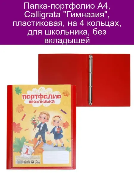 Calligrata Папка-портфолио А4 "Гимназия" на 4 кольцах