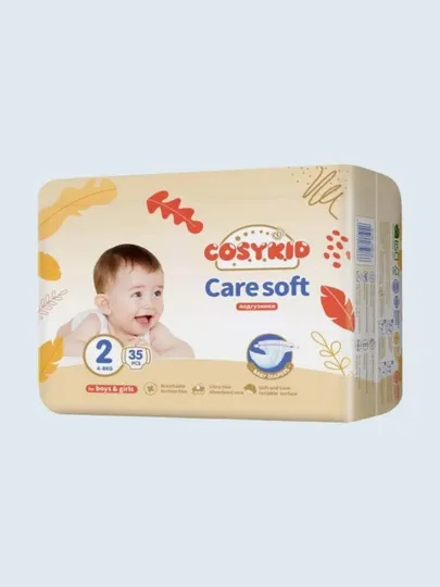 Детские подгузники ''CosyKid Care Soft'', 4 - 8 кг, 35 шт