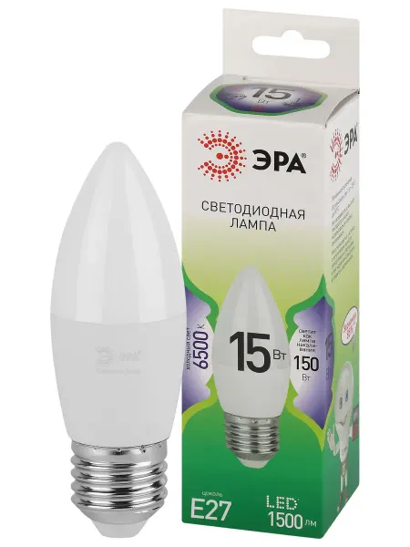 ЭРА Лампа светодиодная GREEN LINE LED B35-15W-865-E27 GL 15Вт