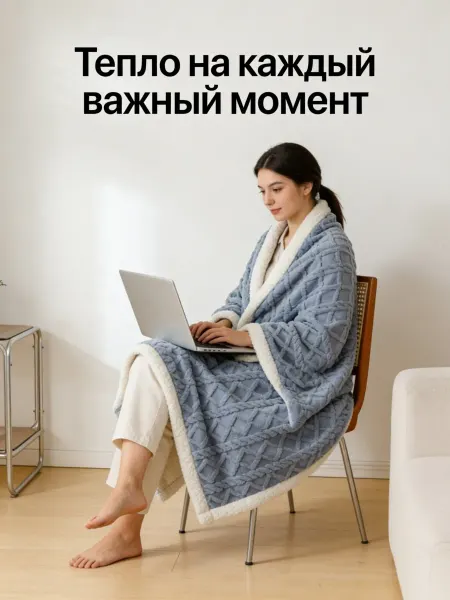 Greenville Плед ромбово-полосатый 180x200 см стильный для интерьера