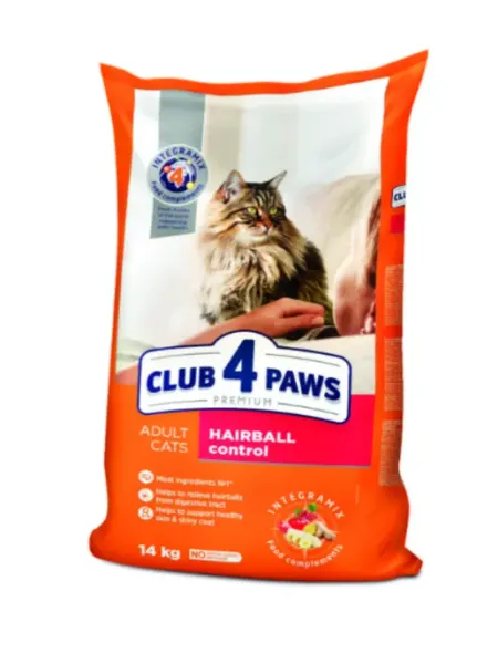 Club 4 Paws для кошек Hairball 14кг