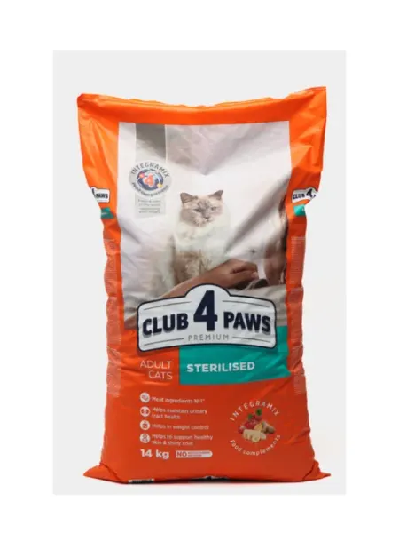Club 4 Paws для стерилизованных кошек 14кг
